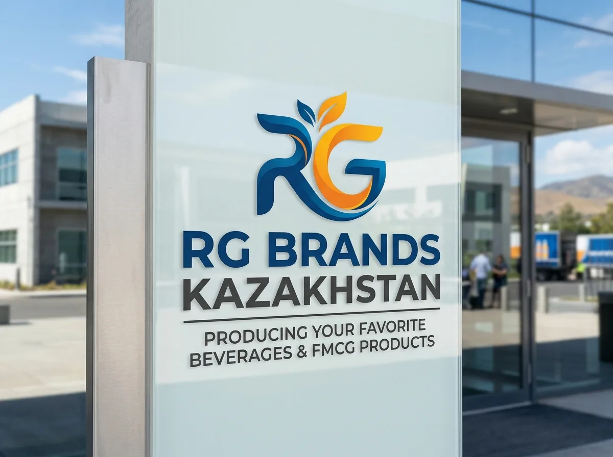Логотип RG Brands Kazakhstan, производство напитков и FMCG, корпоративный стиль